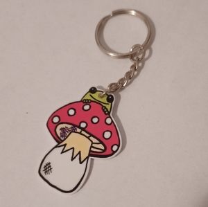 4/$60 New Mushroom Frog Keychain - Hand-Made